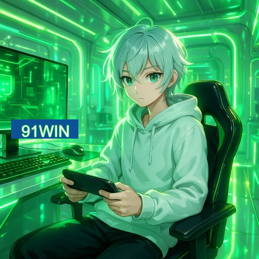 Imagem promocional do app oficial 91WIN destacando a conveniência de jogar cassino online pelo celular ou navegador