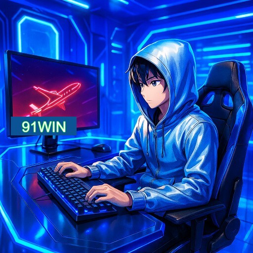 Imagem promocional do app oficial 91WIN destacando a conveniência de jogar cassino online pelo celular ou navegador