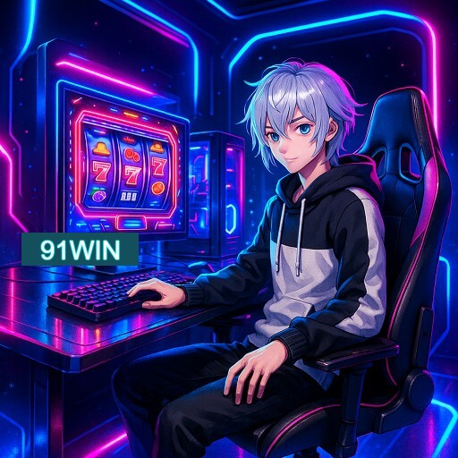 Imagem promocional do app oficial 91WIN destacando a conveniência de jogar cassino online pelo celular ou navegador