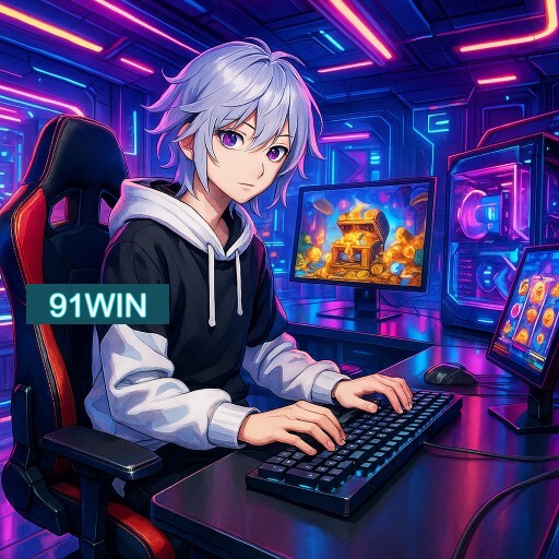 Imagem promocional do app oficial 91WIN destacando a conveniência de jogar cassino online pelo celular ou navegador