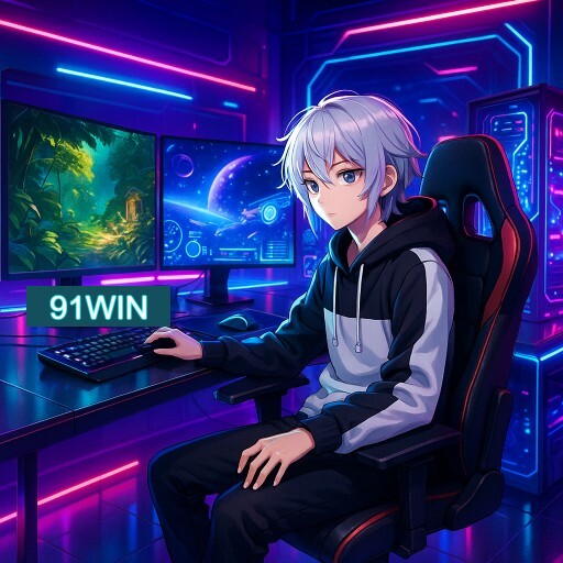 Imagem promocional do app oficial 91WIN destacando a conveniência de jogar cassino online pelo celular ou navegador