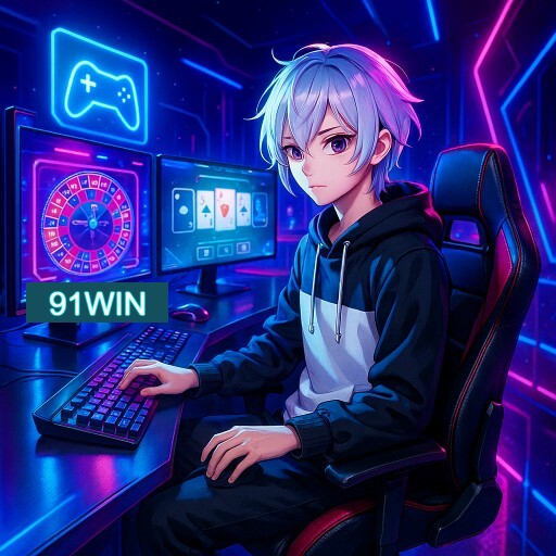 Imagem promocional do app oficial 91WIN destacando a conveniência de jogar cassino online pelo celular ou navegador