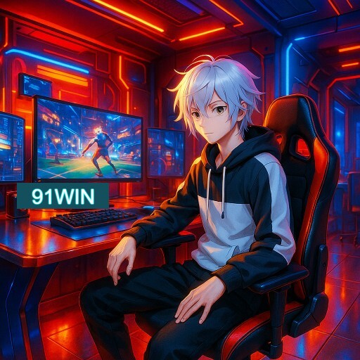 Imagem promocional do app oficial 91WIN destacando a conveniência de jogar cassino online pelo celular ou navegador