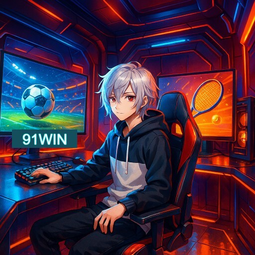 Imagem promocional do app oficial 91WIN destacando a conveniência de jogar cassino online pelo celular ou navegador
