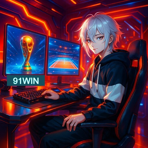 Imagem promocional do app oficial 91WIN destacando a conveniência de jogar cassino online pelo celular ou navegador