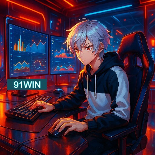 Imagem promocional do app oficial 91WIN destacando a conveniência de jogar cassino online pelo celular ou navegador