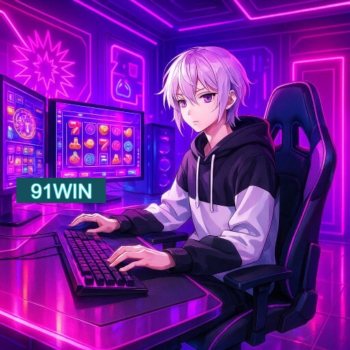 Imagem promocional do app oficial 91WIN destacando a conveniência de jogar cassino online pelo celular ou navegador