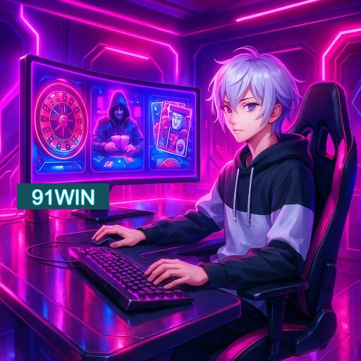 Imagem promocional do app oficial 91WIN destacando a conveniência de jogar cassino online pelo celular ou navegador