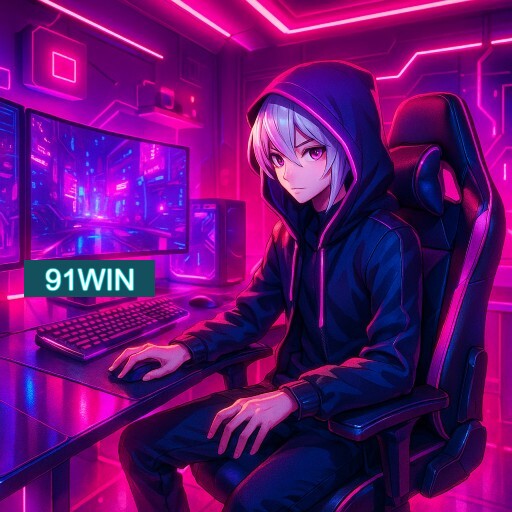 Imagem promocional do app oficial 91WIN destacando a conveniência de jogar cassino online pelo celular ou navegador