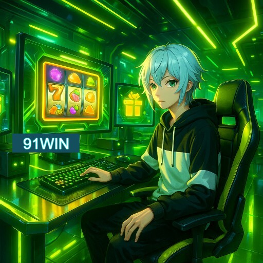 Imagem promocional do app oficial 91WIN destacando a conveniência de jogar cassino online pelo celular ou navegador